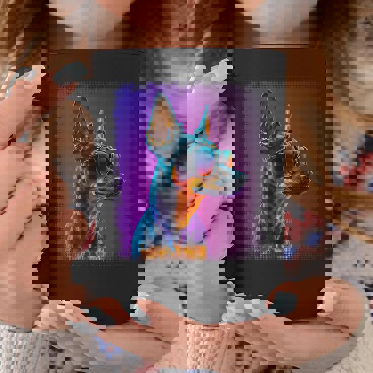 ミニピン 犬 オーナーのミニチュアピンシャーの漫画。 コーヒーマグ 面白い贈り物