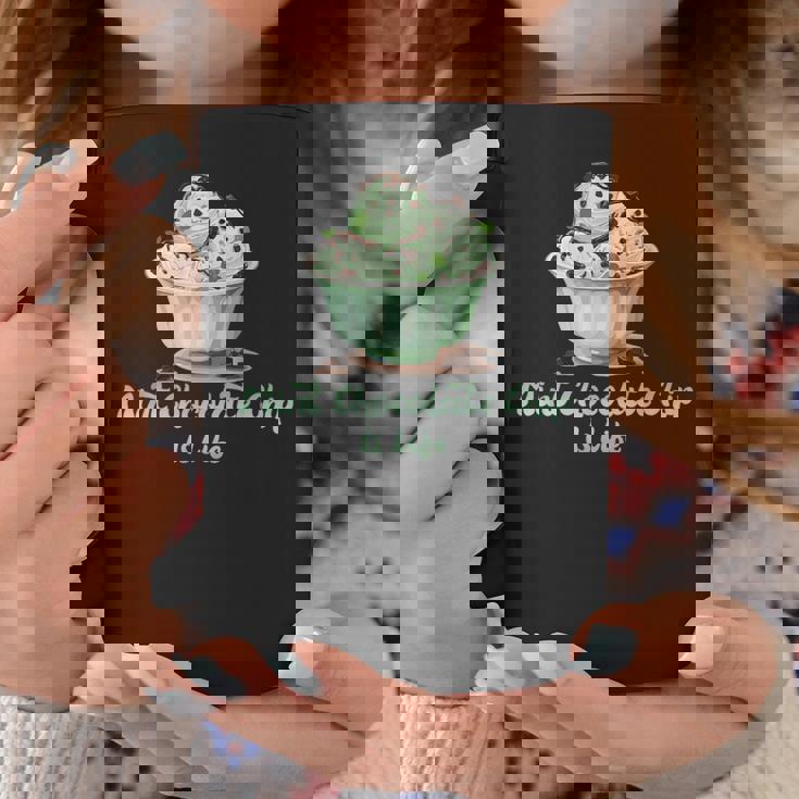 ミントチョコレートチップアイスイズライフ コーヒーマグ 面白い贈り物