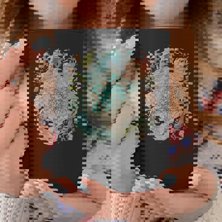 メタトロンキューブと自然の要素 火、土、水、風 コーヒーマグ 面白い贈り物