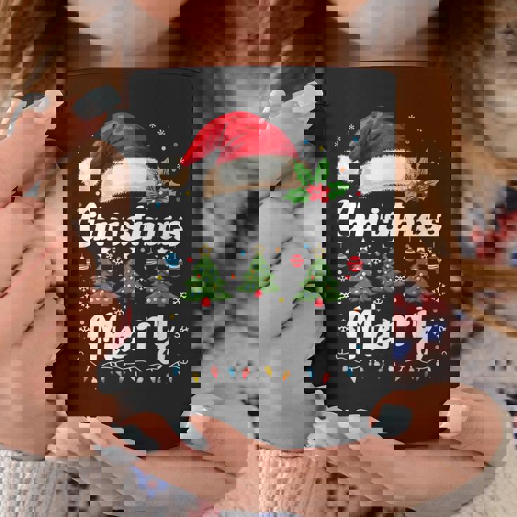 メリークリスマスライト 赤いサンタ帽子 クリスマス ファミリー 男性 女性 コーヒーマグ 面白い贈り物