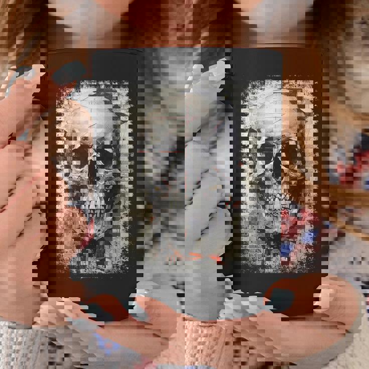 モダンなヒップホップ、レトロ、ヴィンテージ、エッジの効いた Y2k Hip Hop アーバン ストリートウェア、スカル コーヒーマグ 面白い贈り物