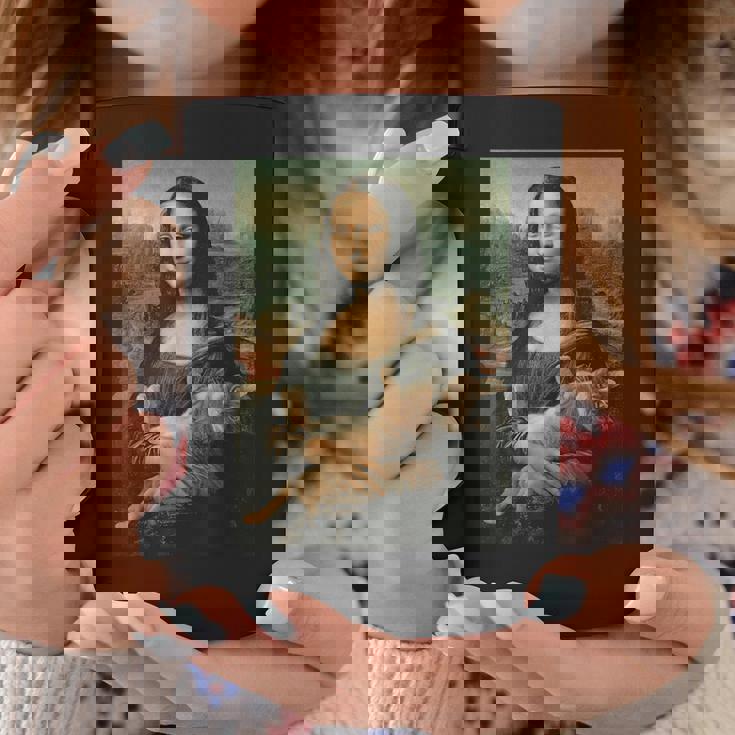 モナリザとオレンジ猫 面白いアートペインティング コーヒーマグ 面白い贈り物