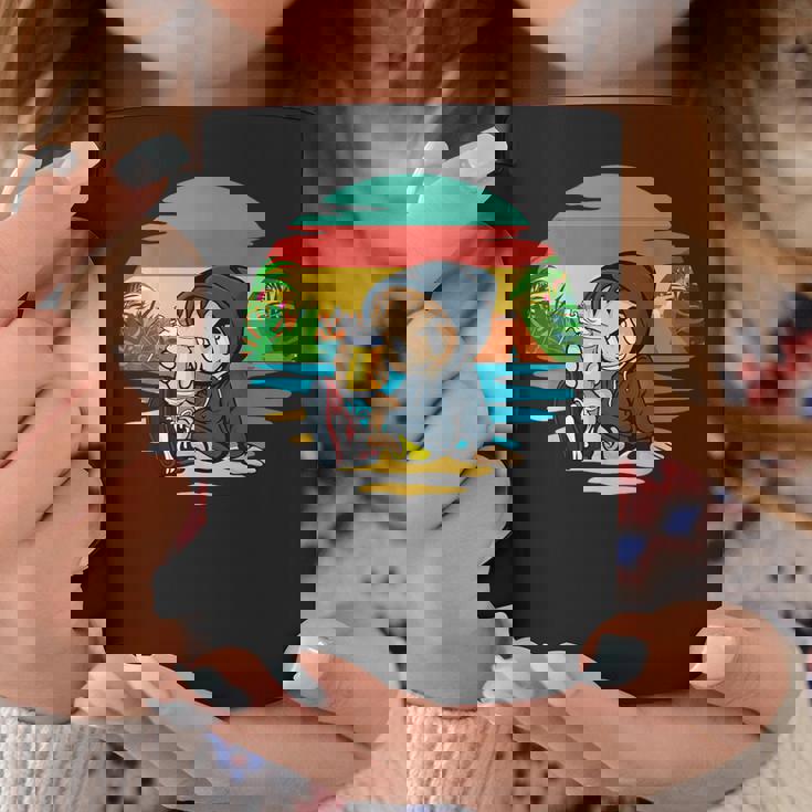 ヤシ、ビーチ、海、寒さ、太陽。 コーヒーマグ 面白い贈り物