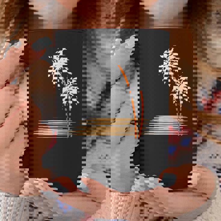 ヤシの木 夏 カラフル 胸 プリント ホリデー コーヒーマグ 面白い贈り物