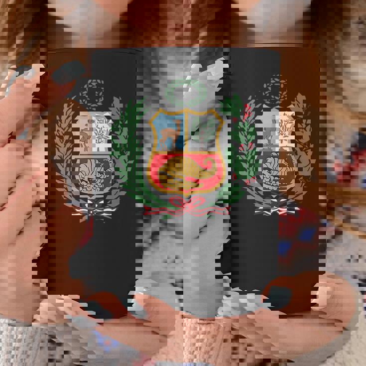 ユニセックス ペルーポロ ペルーストライプ レッド フットボール サッカー クレスト コーヒーマグ 面白い贈り物