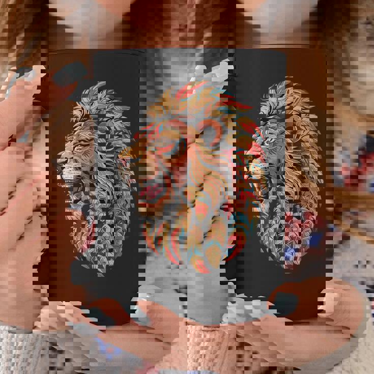 ライオン インディアン 部族 アート ネイティブアメリカン コーヒーマグ 面白い贈り物