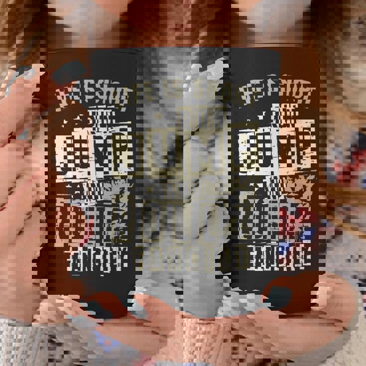 ライフ イズ ショート ラン ジャンプ アンド ロール 派手なフリーランニング パルクール コーヒーマグ 面白い贈り物