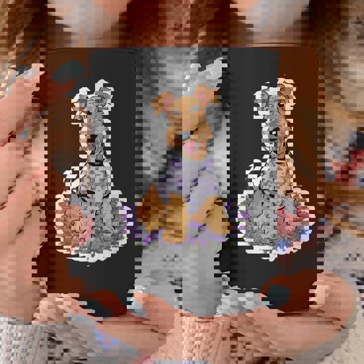 ライラックのエアデール テリア コーヒーマグ 面白い贈り物