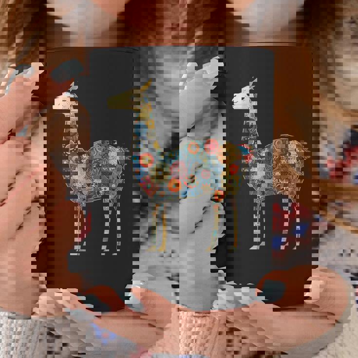 ラマ アルパカ フローラル カラフル 花 ペルーのお土産 コーヒーマグ 面白い贈り物