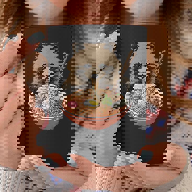 ラーメンたぬき タヌキ おもしろ ユニーク 動物 アニマル 狸 漢字 麺 グラフィック イラスト アニメ コーヒーマグ 面白い贈り物