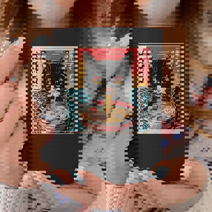 ラーメンと黒猫 和風ビンテージ コーヒーマグ 面白い贈り物