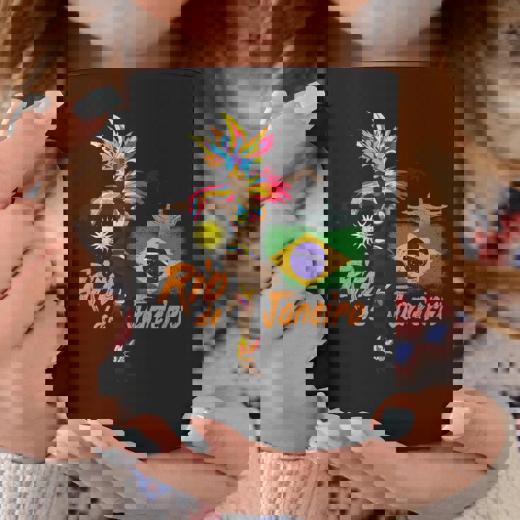 リオデジャネイロブラジルヴィンテージサンバカーニバルダンサーと旗 コーヒーマグ 面白い贈り物