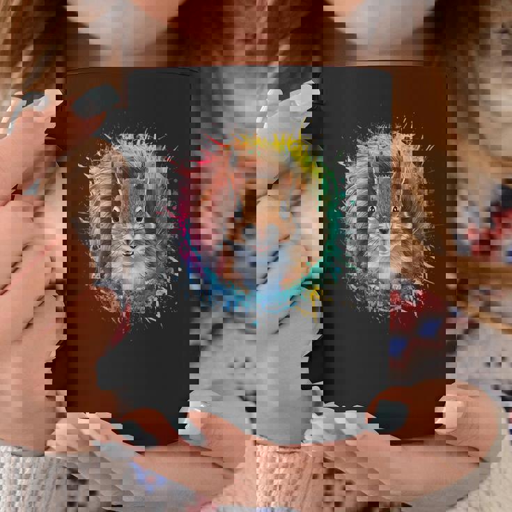 リス 男性 女性 カラフル 水彩 リス コーヒーマグ 面白い贈り物