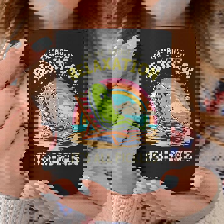 リラクゼーション聞いてピクルスモチベーション コーヒーマグ 面白い贈り物