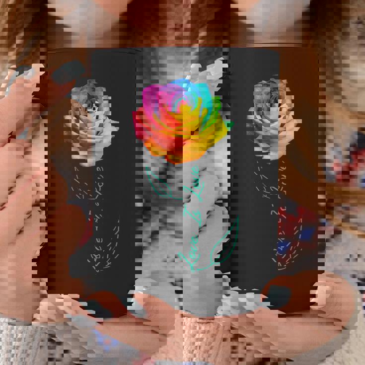 レインボー ローズ Lgbtq 花 コーヒーマグ 面白い贈り物