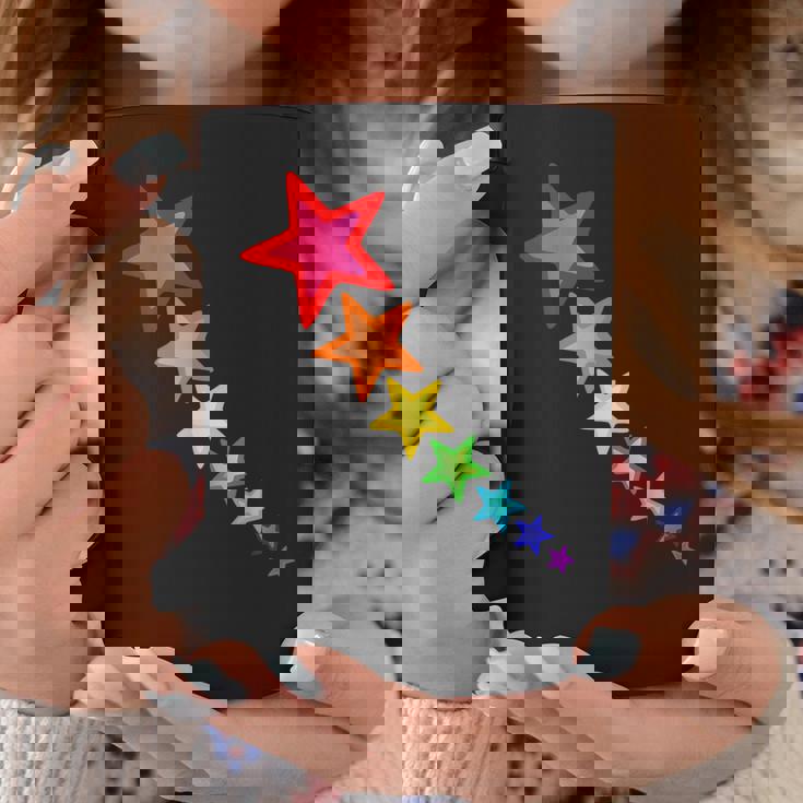 レインボーカラーの星。 コーヒーマグ 面白い贈り物