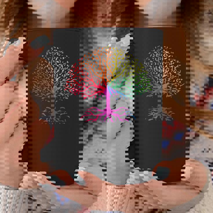 レインボーフラッグ ツリー・オブ・ライフ Lgbt ゲイ・プライド月間 Lgbtqアライ コーヒーマグ 面白い贈り物