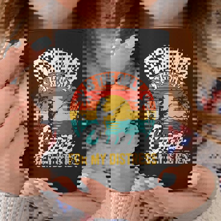 レトロ 釣り療法 メンタルヘルス ストレス解消 フィッシャーマン コーヒーマグ 面白い贈り物