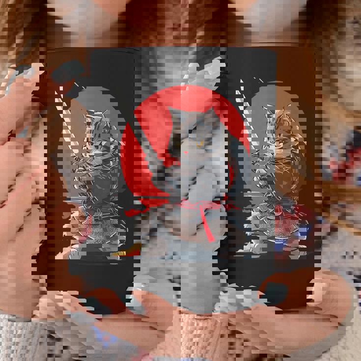 レトロな日本の侍猫グラフィック 猫愛好家 コーヒーマグ 面白い贈り物