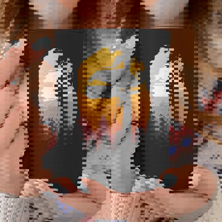 レトロサンセットツリークライマーアーボリスト。 コーヒーマグ 面白い贈り物