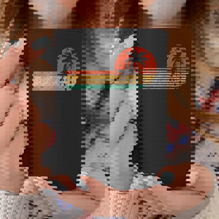 レトロスタイル トロピカル ビンテージ 夕日 ビーチ ヤシの木 コーヒーマグ 面白い贈り物