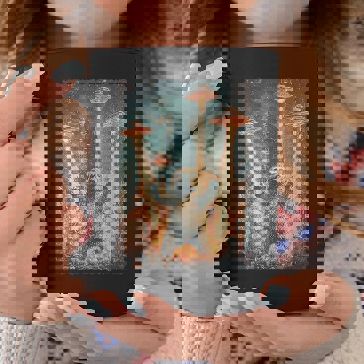 レトロ日本アニメ怪獣モンスターナマケモノセルフィー東京ufo コーヒーマグ 面白い贈り物