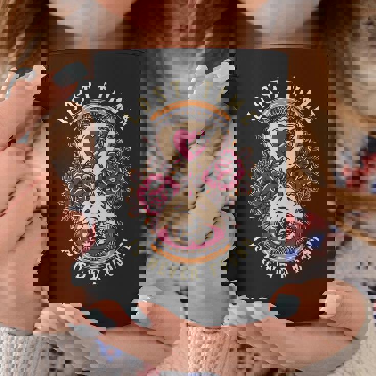 ロストタイム、トラディショナル、オールドスクール砂時計タトゥーデザイン コーヒーマグ 面白い贈り物