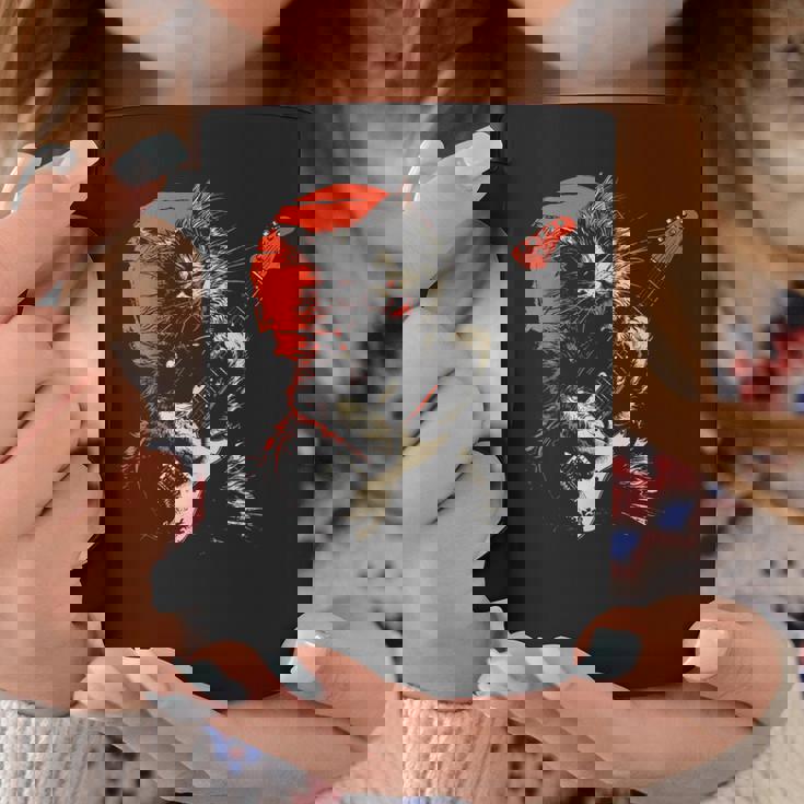 ロックキャット ギターを弾く ファニーキャット エレキギター 男性 女性 コーヒーマグ 面白い贈り物