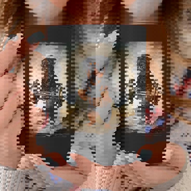 ロットワイラー 犬の筋トレ ウェイトリフティング コーヒーマグ 面白い贈り物