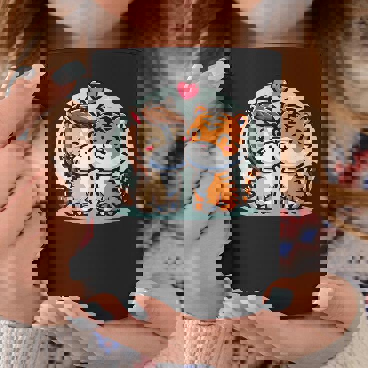 ローの馬と虎を抱きしめる Cuddling Horse And Tiger In Love コーヒーマグ 面白い贈り物