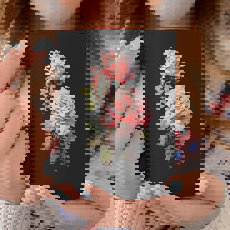 ローズシャツ 美しいピンクのバラとつぼみ コーヒーマグ 面白い贈り物