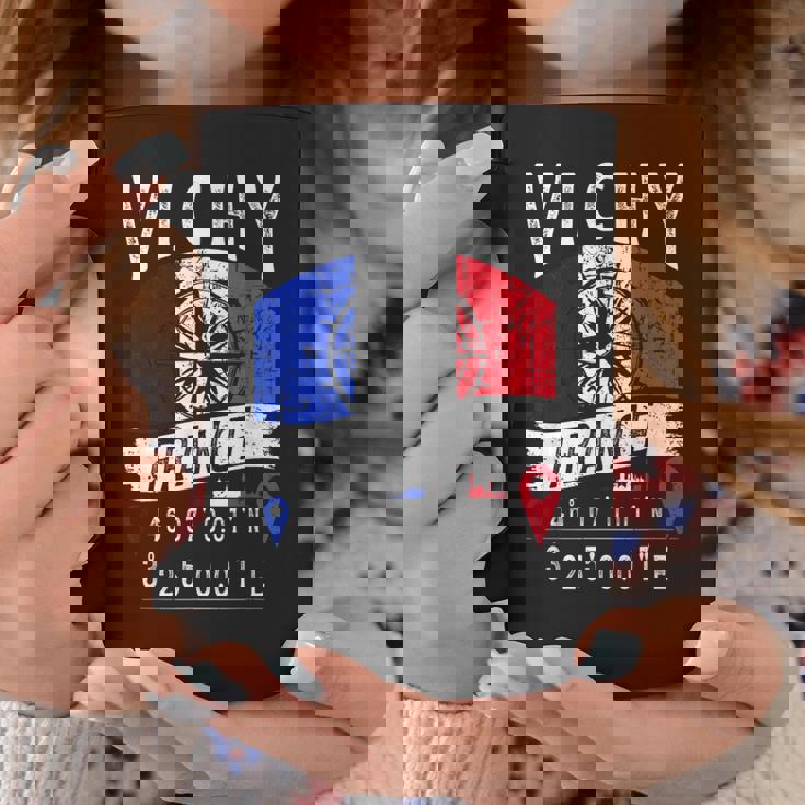 ヴィシー フランス 国旗 Gps座標 コーヒーマグ 面白い贈り物