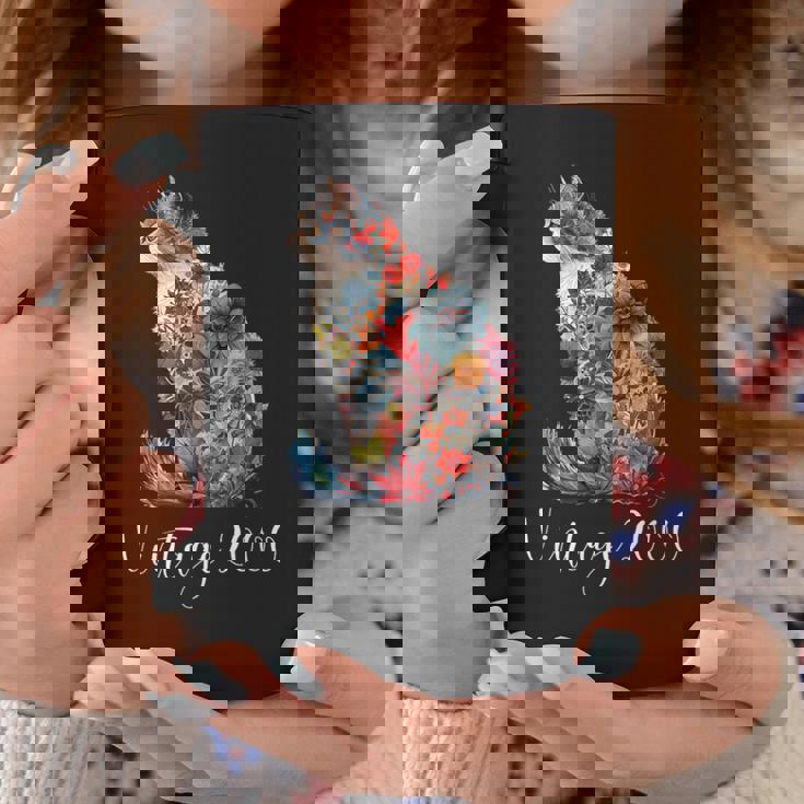 ヴィンテージ 2000 花柄 花 猫好き 24時間 誕生日 コーヒーマグ 面白い贈り物