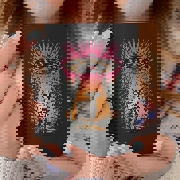 ヴィンテージ Ufo 牛 誘拐 エイリアン レトロ コーヒーマグ 面白い贈り物