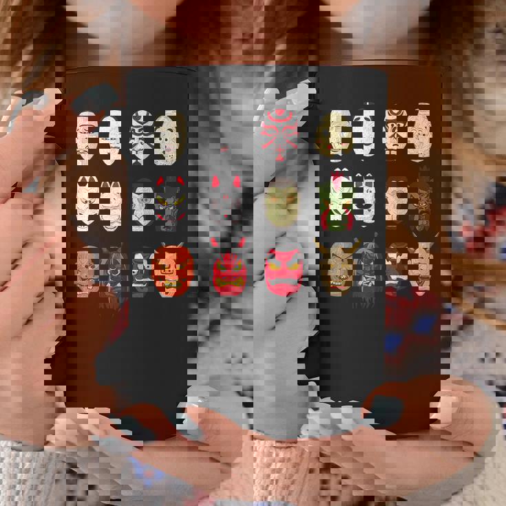 ヴィンテージ グラフィカル 日本 アート 天狗 きつね ひょっとこ マスク コーヒーマグ 面白い贈り物