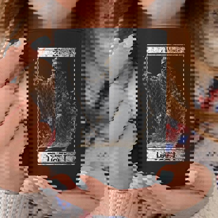 ヴィンテージ デス タロット カード 死神 オカルト悪魔の恐怖 コーヒーマグ 面白い贈り物