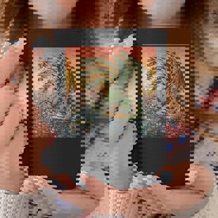 ヴィンテージ ドラゴンキング ギドラ アート 夕日 日本人 キッズ 男性 コーヒーマグ 面白い贈り物