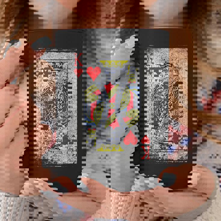 ヴィンテージ ハートのキングトランプ ハロウィン カジノ コーヒーマグ 面白い贈り物