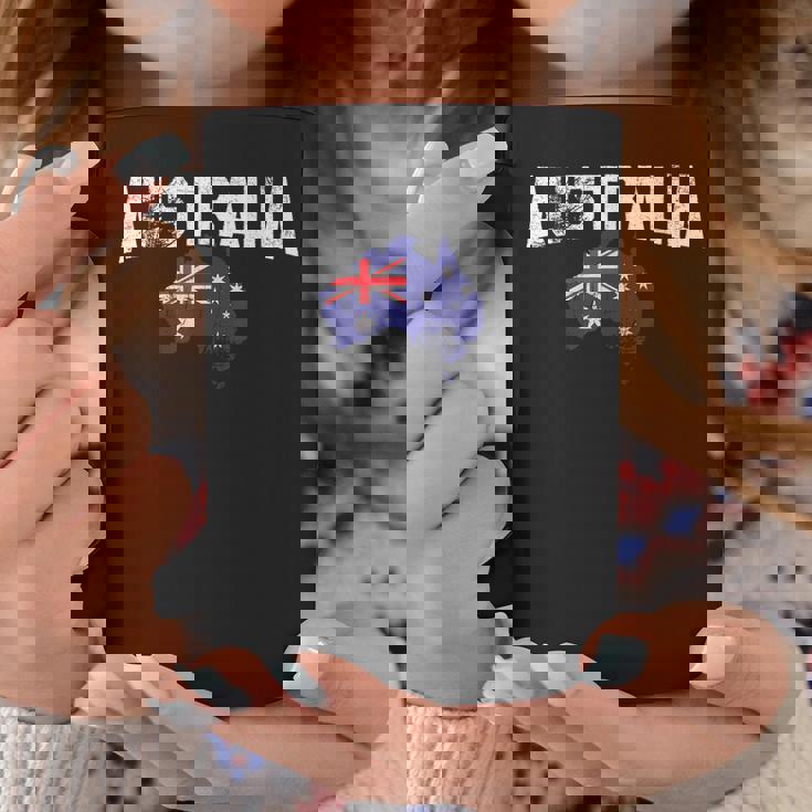 ヴィンテージオーストラリア地図、オーストラリア国旗お土産tシャツ。 コーヒーマグ 面白い贈り物