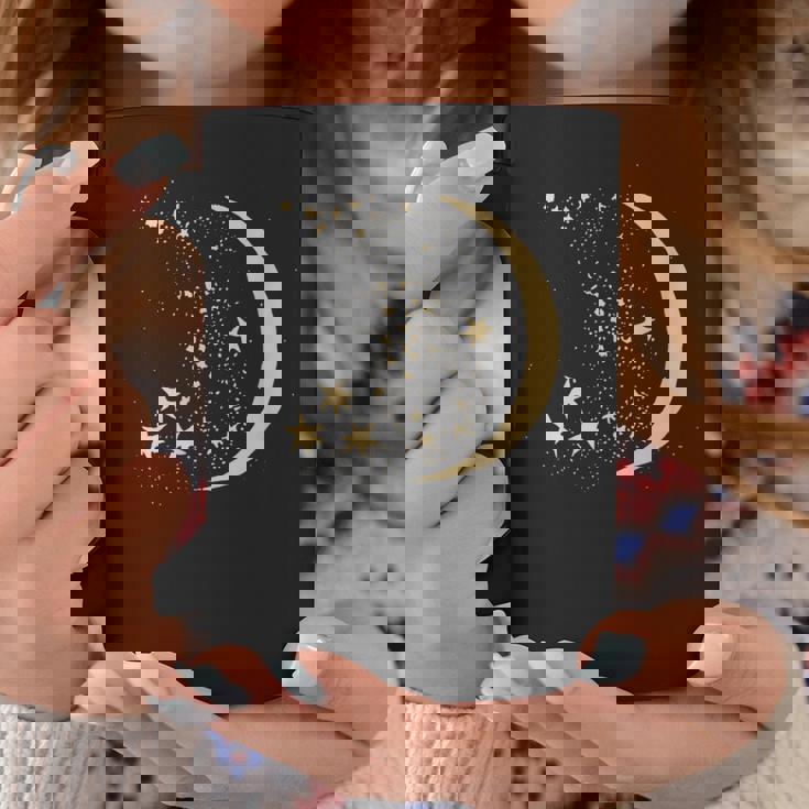 ヴィンテージ三日月と星宇宙アートイラストtシャツ コーヒーマグ 面白い贈り物