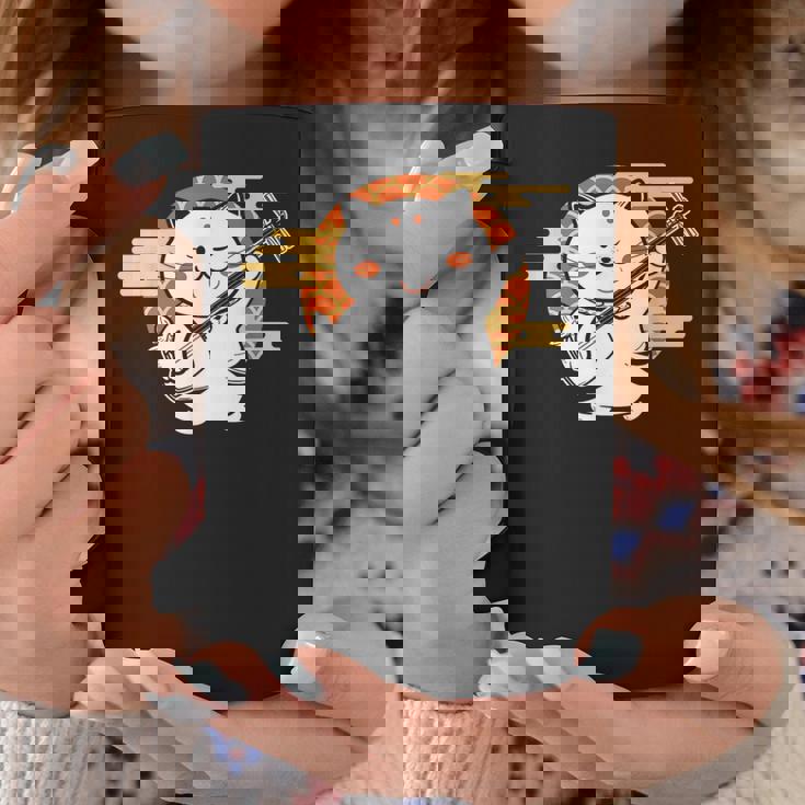 三味線で遊ぶ猫 コーヒーマグ 面白い贈り物