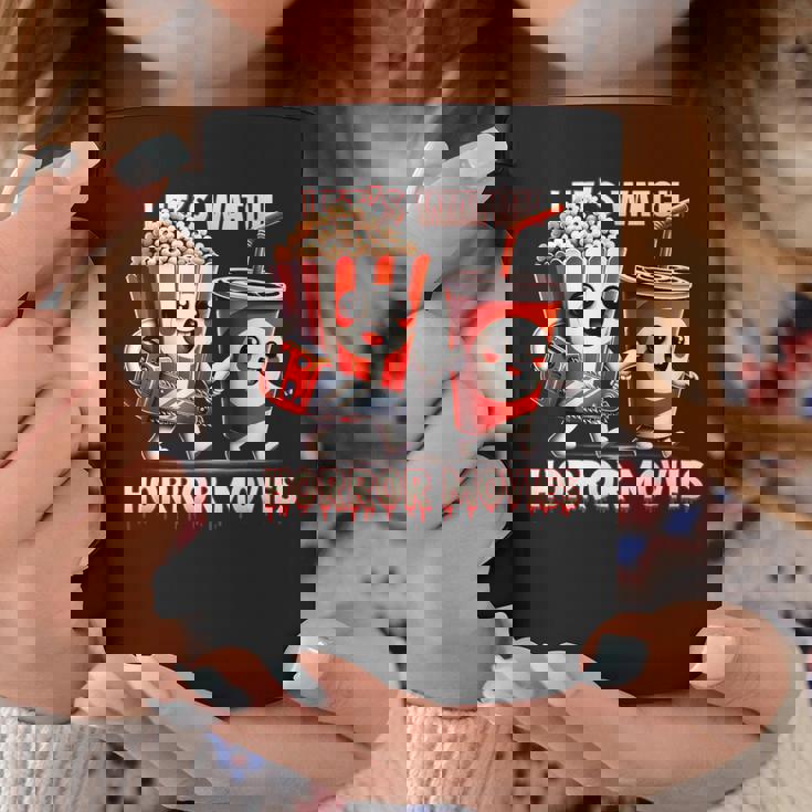 不気味なハロウィン映画愛好家 ホラー映画を見よう コーヒーマグ 面白い贈り物