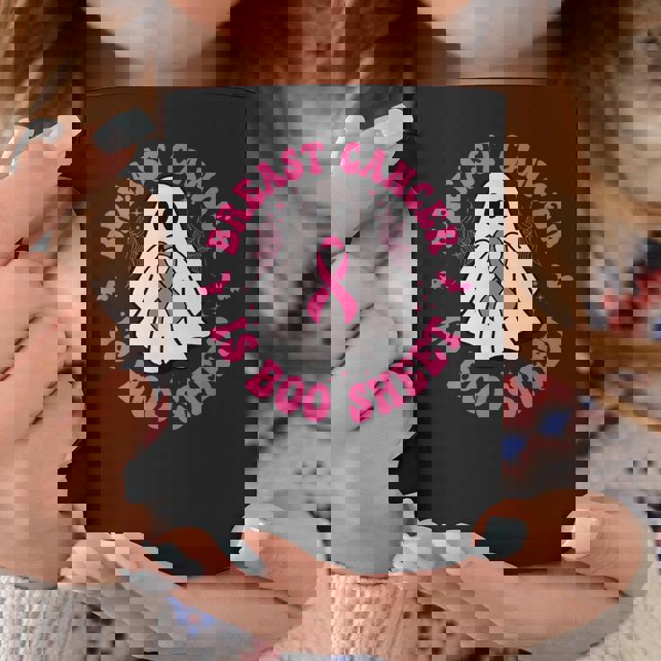 乳がんはブーシート ゴースト ピンクリボン ハロウィン コーヒーマグ 面白い贈り物