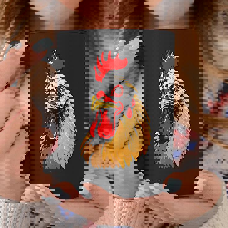 動物愛好家のための大胆な農場の鶏の頭のアート コーヒーマグ 面白い贈り物