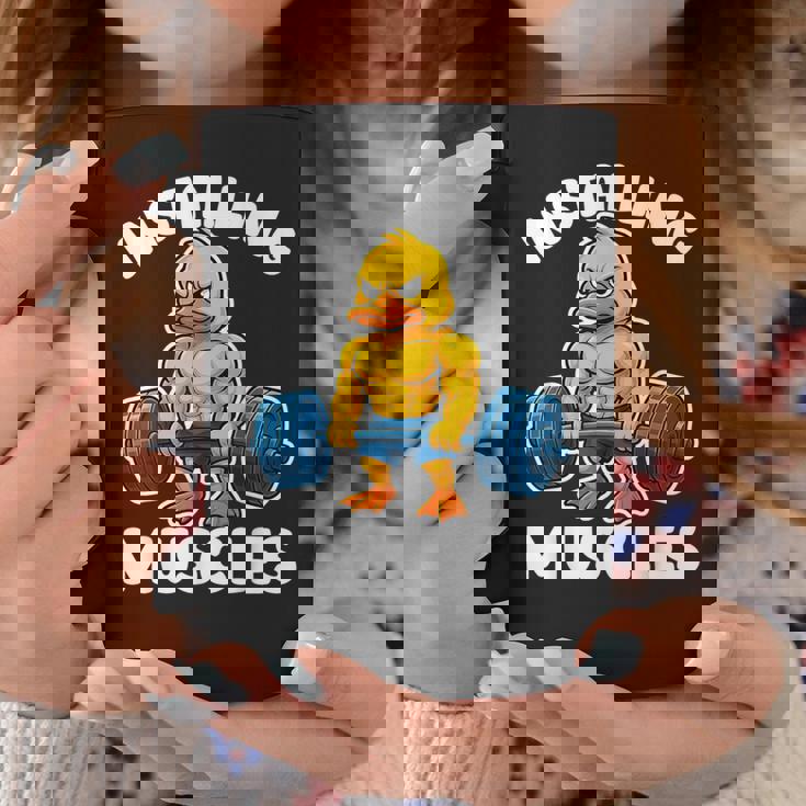 取り付け 筋肉 アヒル ウェイトリフティング フィットネス ジム 男の子 男性 コーヒーマグ 面白い贈り物