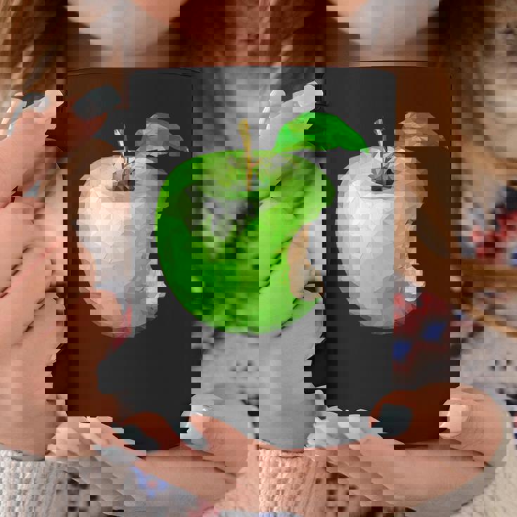 噛まれた青リンゴのイラスト コーヒーマグ 面白い贈り物