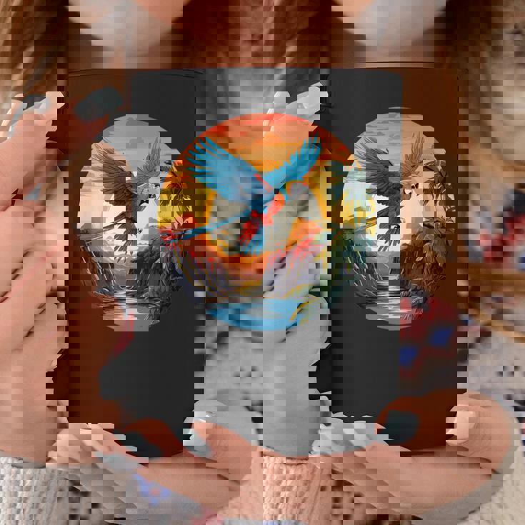 夕日の美しいコンゴウインコ、スカーレットコンゴウインコ コーヒーマグ 面白い贈り物