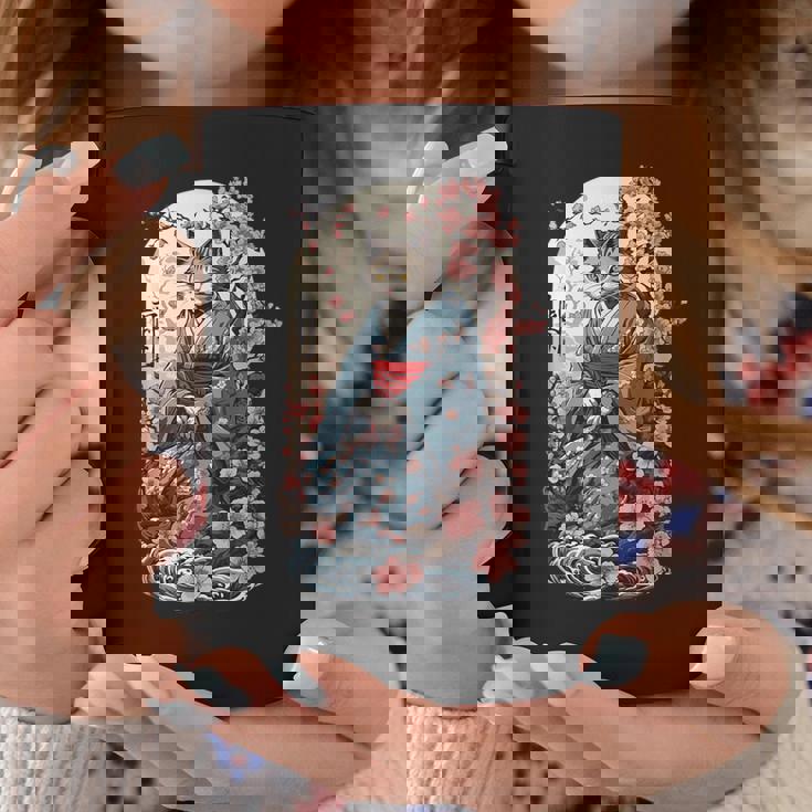 妖怪猫 着物美桜風 コーヒーマグ 面白い贈り物