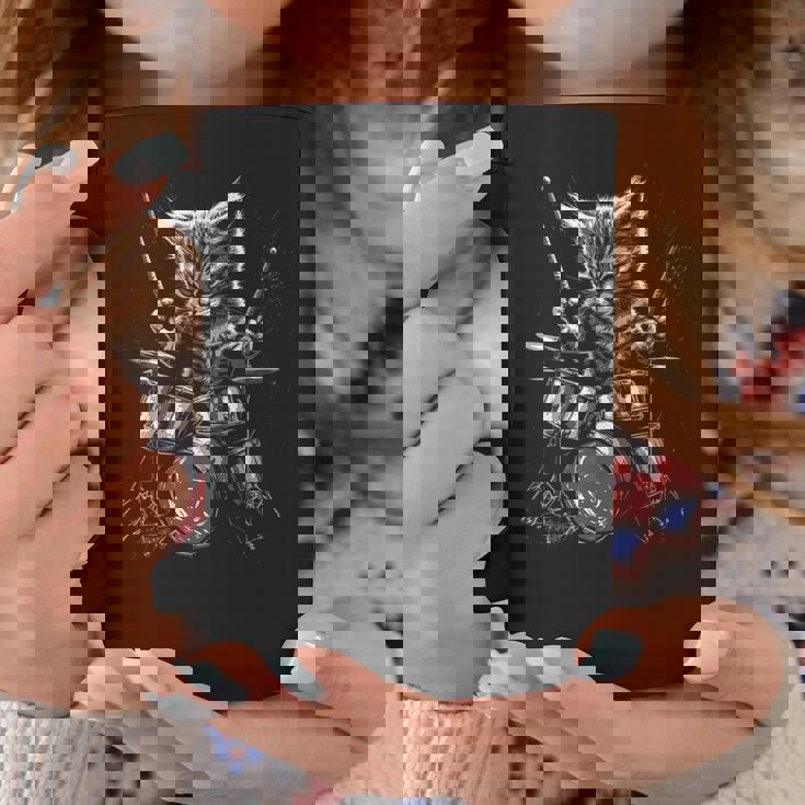 子猫ロックバンド ドラマー 猫 ドラム コーヒーマグ 面白い贈り物