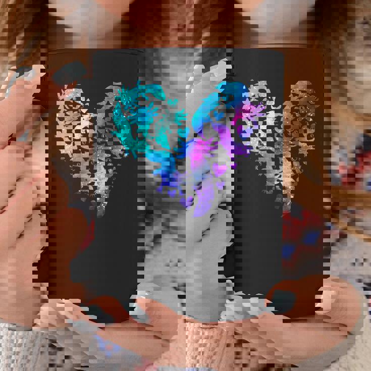 宇宙 ウーパールートル かわいいウーパールーパー ハート 水彩 ウーパールーパー コーヒーマグ 面白い贈り物